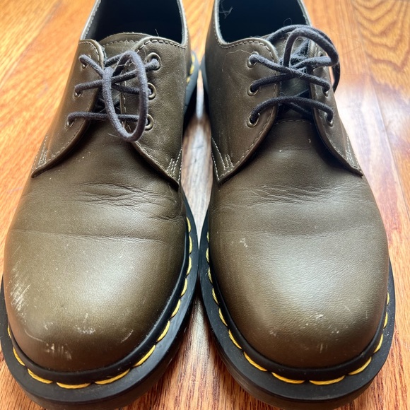 Olive Green Doc Martens Oxfords - Picture 1 of 4